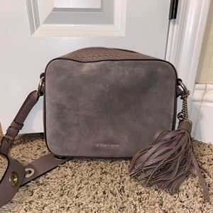 Michael Kors Grommet-Trim Suede Leather Crossbody Bag